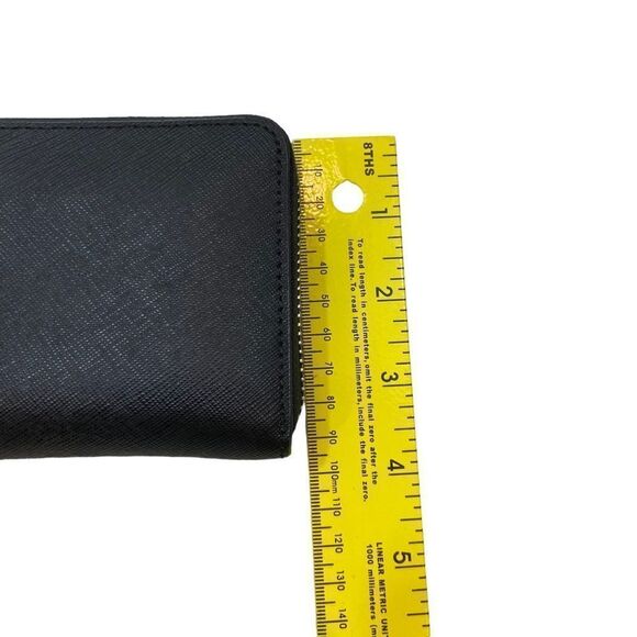 Michael Kors Black Leather Jet Set Travel Zip Around Wallet - Picture 12 of 14